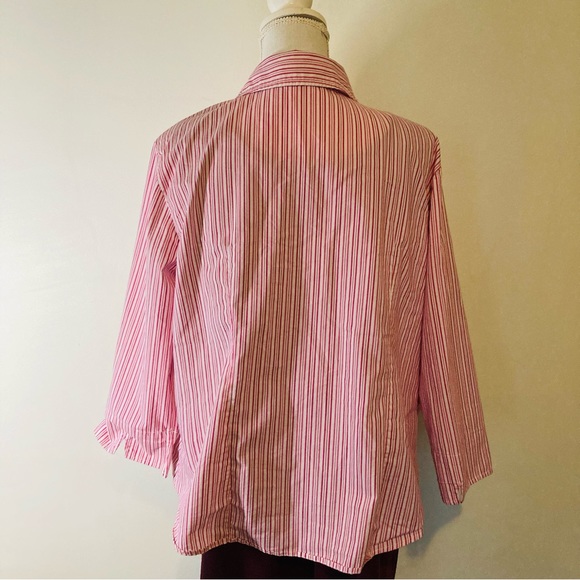 Jessica London size 18/20 pink striped button down shirt - Picture 3 of 6